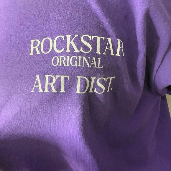 Rockstar Original DAMAGED Palmer Purple Graphic T-Shirt, Purple, M - Picture 6 of 6